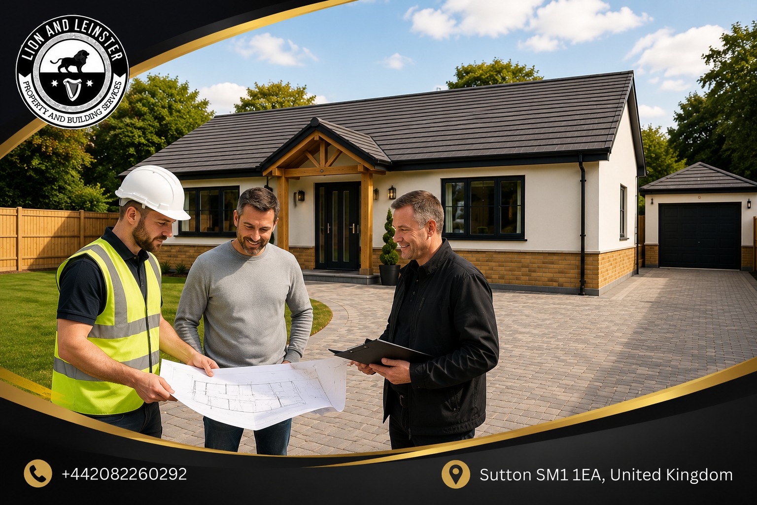 The finished bungalow features bright, open-plan living and dining spaces designed to make the most of natural light, along with two well-proportioned bedrooms